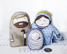 Kissenstoff - DIY - Krippe - Heilige Familie - Weihnachten - formenfroh - abby and me