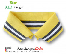 Bio-Polokragen - Stripe - S - College - Polo Me - Multi - Hamburger Liebe - Gelb