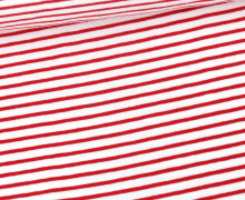 Jersey - Simply Stripes - Streifen - Medium - Weiß/Dunkelrot