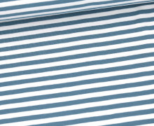 Jersey - We Love Stripes - Weiß/Taubenblau