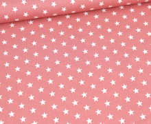 Baumwolle - Webware - Kleine Sterne - Petit Stars - Poppy - Weiß/Altrosa