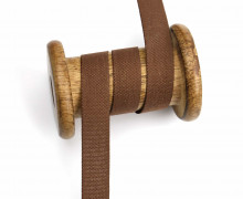 1 Meter Baumwollband - Zierband - 15mm - Uni - Braun