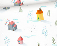 Webware - Feste Baumwolle - Half Panama - Schneestadt - Weihnachten - Offwhite - abby and me