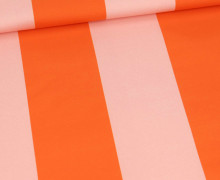 Webware - Feste Baumwolle - Half Panama - Big Fat Stripes - Orange/Blassrosa - abby and me