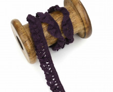 1 Meter Baumwollspitze - Elastisch - Spitzenband - Uni - 19mm - Violett