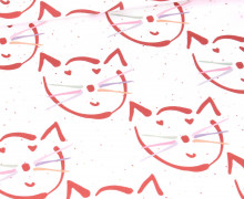 Sommersweat - Cats in Love  - Kombistoff - Katzen - Light Rose - Bio Qualität - NIKIKO - abby and me