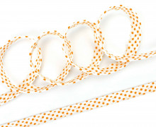 3 Meter Paspelband - Biesenband - 10mm - Punkte - Orange
