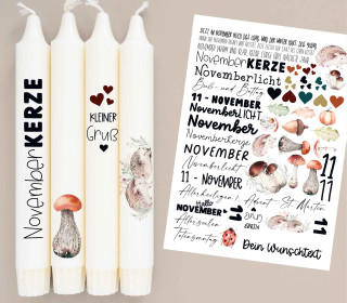 DIN A4 - Tattoofolie - November - für Kerzen / Keramik