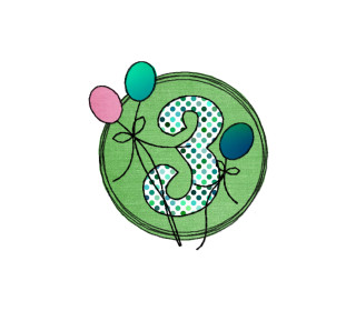 Stickdatei Geburtstags-Zahlen 1 bis 9 - Doodle Button