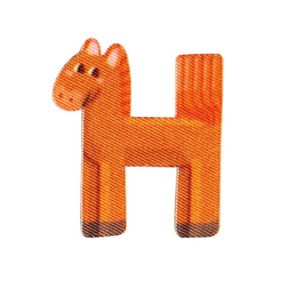 Applikation - Zum Aufbügeln - Tiere - Buchstabe - H