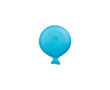 1 Polyesterknopf - Rund - 15mm - Öse - Kinder - Luftballon - Türkis