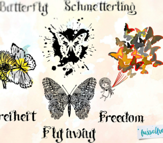 Plotterdatei Serie Schmetterlinge Vol2 Aquarellstil Fusselfreies