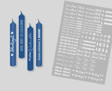 DIN A4 - Tattoofolie - Adventszeit - Weiß - für Baumkerzen - Weihnachten