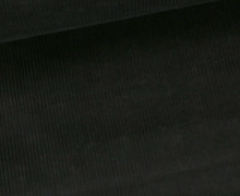 Cord - Breitcord - Leicht Elastisch - 320g - Washed-Look - Uni - Schwarz