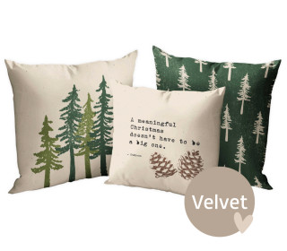 Kissenstoff - DIY - Kissen-Set - Weihnachtswunder - Oh Tannenbaum - Lausemia Design Studio - Velvet - abby and amy
