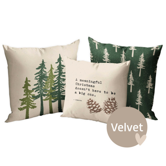 Kissenstoff - DIY - Kissen-Set - Weihnachtswunder - Oh Tannenbaum - Lausemia Design Studio - Velvet - abby and amy