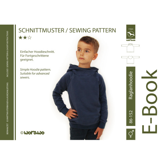 E-Book Raglan Hoodie Kinder 86 - 152