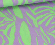 Viskose - Blusenstoff - Animal Print - Zebra - Hellgrün/Flieder