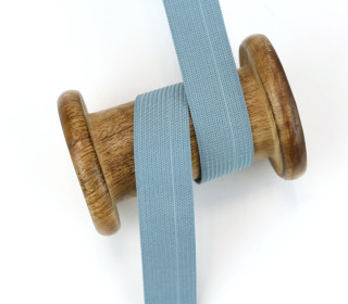 2,5 Meter Gummiband - Zugeschnitten -  Uni - 20mm - Taubenblau