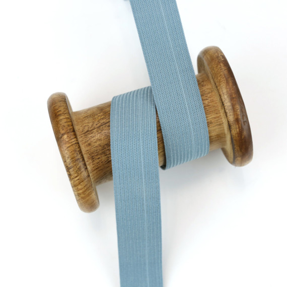 2,5 Meter Gummiband - Zugeschnitten -  Uni - 20mm - Taubenblau