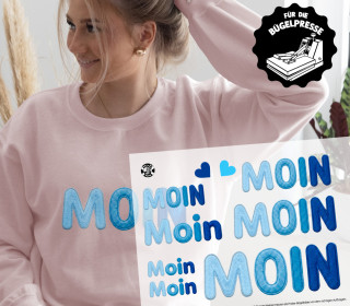 Onkel Bo's Bügelbilder - DIN A4 - Moin - Stickoptik - BIG