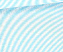 Seersucker - Streifen - Weiß/Cyanblau