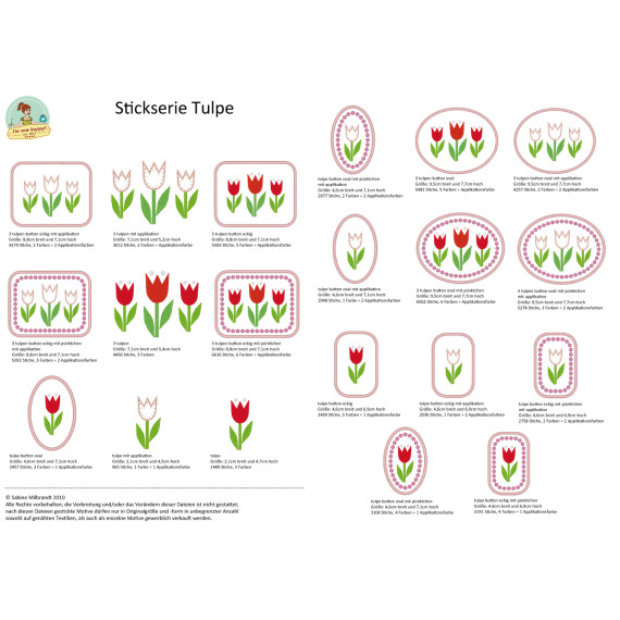 Stick Datei -   Tulpe Stickserie