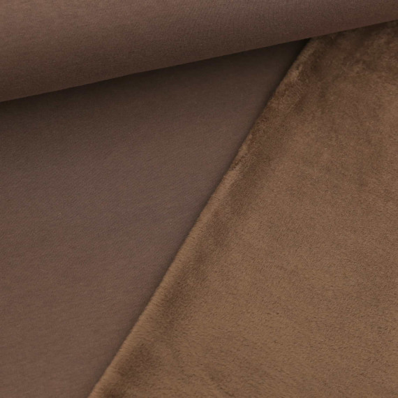 Alpenfleece - Baumwolle - Kuschelstoff - Uni - Braun