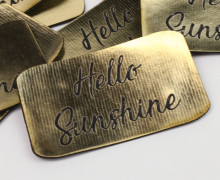 1 XXL KUNSTLEDER LABEL - Gold - Hello Sunshine