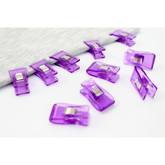 10 Stoffklammern -Quilt Clips - Klammern - Violett