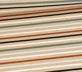 Jersey - bunte Streifen - Sand