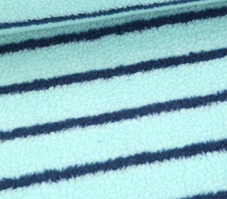 Teddystoff - Teddy Jacquard - Stripes - Mint/Grünblau
