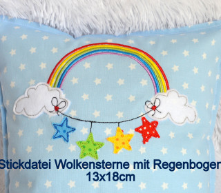 SET Stickdatei Girlande Regenbogen für den 13x18cm Rahmen