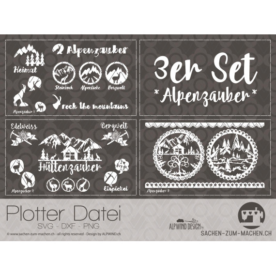 Plotter-Datei 3er-Set "Alpenzauber" -Alpwind