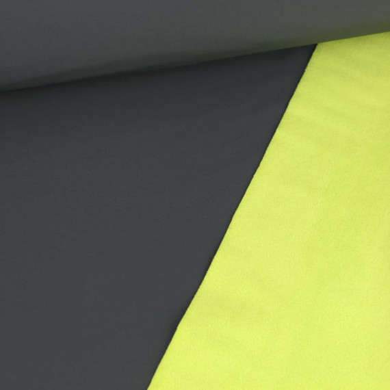 Softshell - Fleece - Uni - Dunkelgrau/Neongelb
