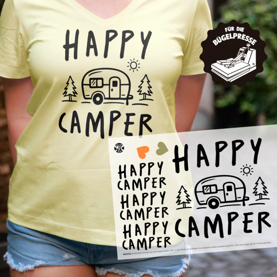 Onkel Bo's Bügelbilder - DIN A4 - happy camper - BIG