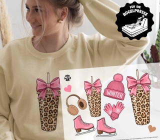 Onkel Bo's Bügelbilder - DIN A4 - Girly Winter - Rosa - BIG