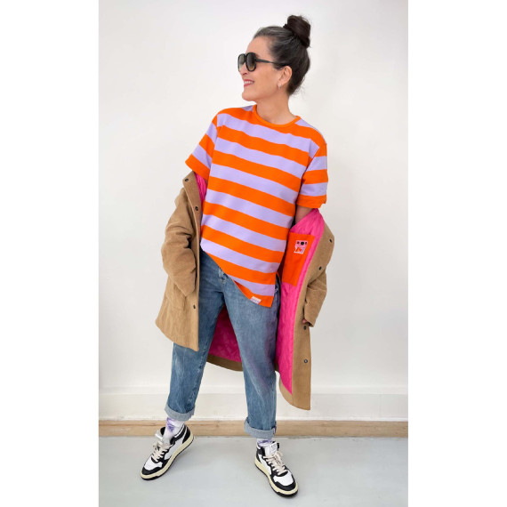 Sommersweat - Just Stripes! - Uni - Flieder