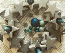 Silikon - Gießform - Adventskranz-Baustein - Sterne - für Teelichter und Stabkerzen - vielfältig nutzbar