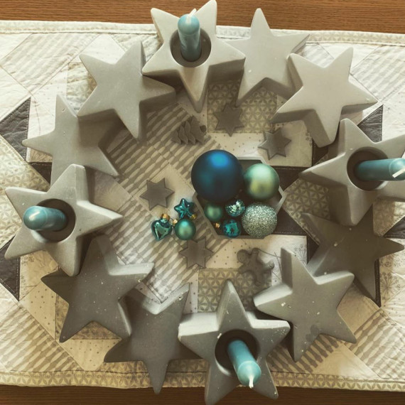 Silikon - Gießform - Adventskranz-Baustein - Sterne - für Teelichter und Stabkerzen - vielfältig nutzbar
