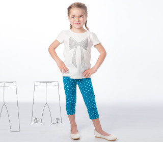 Baby Mädchen Leggings Schnittmuster pdf mit Gummizug 0 bis 6 Jahre. Unisex Stretch Pants Hose Leggins für Anfänger BIBI von Patternforkids -  Gr. 74 - 116