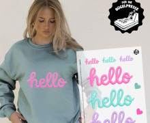 Onkel Bo's Bügelbilder - DIN A4 - hello - Stickoptik - BIG