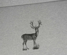 Sommersweat - Waldtiere - Hirsch - Paneel - Grau Meliert - abby and me