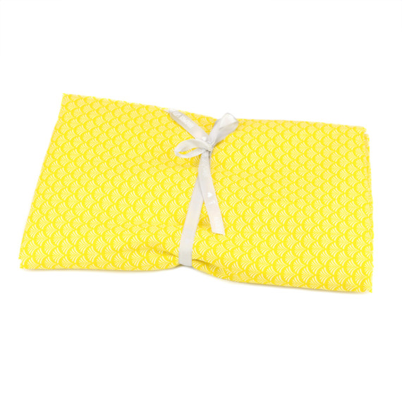 1,9m Zuschnitt - Baumwolle - Webware - Popelin - Bedruckt - Kleine Palmwedel - Gelb