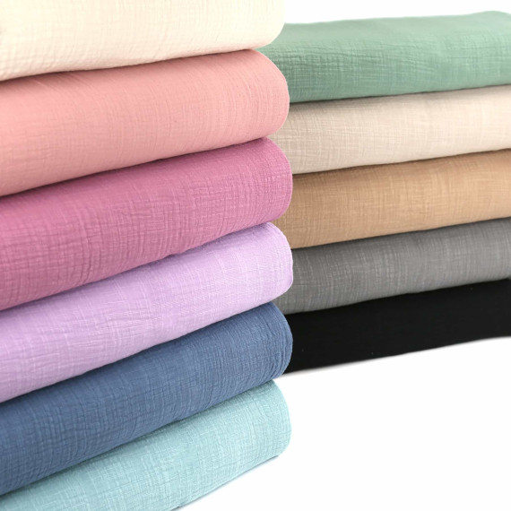 Musselin - Muslin - Double Gauze - Schnuffeltuch - Windeltuch - Uni - Slub-Garn - Sand