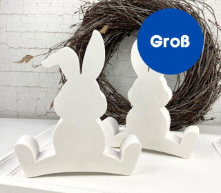 Silikon - Gießform - Sitzender Osterhasen - mit Knickohr - GROß - vielfältig nutzbar