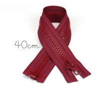 1x40cm Reißverschluss - Teilbar - Hochwertig - Opti - Bordeaux (0750)