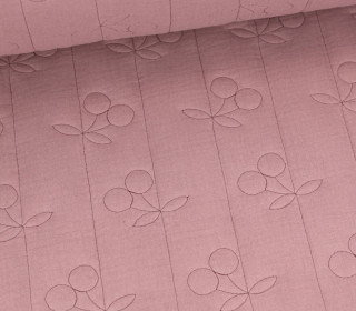 Musselin Stepper - Steppstoff - Double Gauze - Wattiert - Streifen - Kirschen - Uni - Altbeere