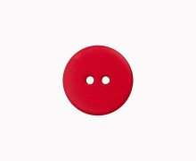 1 Polyesterknopf - Rund -  23mm - 2-Loch - Rot