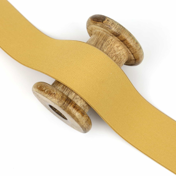 1m Gummiband - Elastisch - Uni - 40mm - Ockerbraun